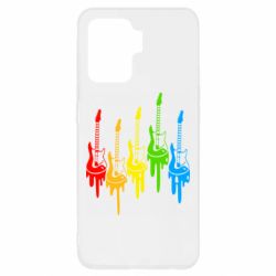 Чехол для Oppo Reno 5 Lite Разноцветные гитары - PrintSalon
