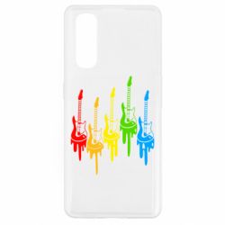 Чехол для Oppo Find X2 Разноцветные гитары - PrintSalon