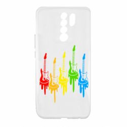 Чехол для Xiaomi Redmi 9 Разноцветные гитары - PrintSalon