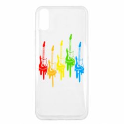 Чехол для Xiaomi Redmi 9a Разноцветные гитары - PrintSalon