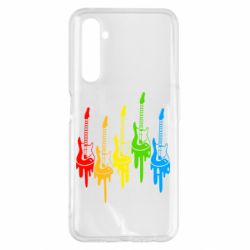 Чехол для Realme 6 Pro Разноцветные гитары - PrintSalon