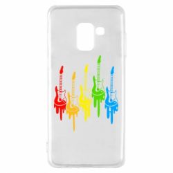Чехол для Samsung A8 2018 Разноцветные гитары - PrintSalon