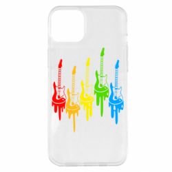 Чехол для iPhone 14 Plus Разноцветные гитары - PrintSalon
