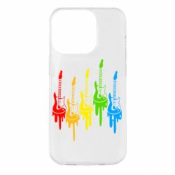 Чехол для iPhone 14 Pro Разноцветные гитары - PrintSalon