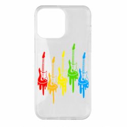 Чехол для iPhone 14 Pro Max Разноцветные гитары - PrintSalon