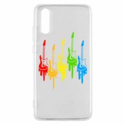 Чехол для Huawei P20 Разноцветные гитары - PrintSalon