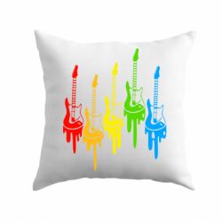 Подушка Разноцветные гитары - PrintSalon