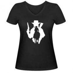 Женская футболка с V-образным вырезом RDR silhouette - PrintSalon