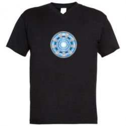 Мужская футболка  с V-образным вырезом Реактор Тони Старка - PrintSalon