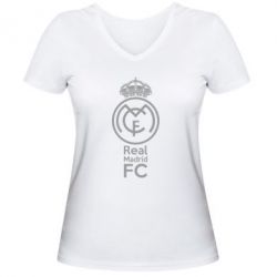 Женская футболка с V-образным вырезом Реал Мадрид