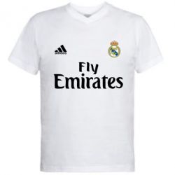 Мужская футболка  с V-образным вырезом Реал - PrintSalon