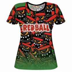 Жіноча 3D футболка Red ball fill - PrintSalon