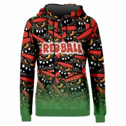 Жіноче 3D худі Red ball fill - PrintSalon