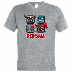 Мужская футболка  с V-образным вырезом Red ball heroes - PrintSalon