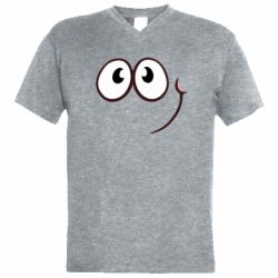 Мужская футболка  с V-образным вырезом Red ball smile - PrintSalon