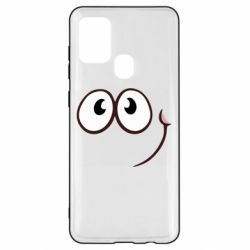 Чехол для Samsung A21s Red ball smile - PrintSalon