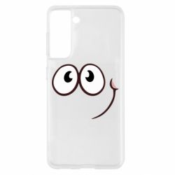 Чехол для Samsung S21 Red ball smile - PrintSalon
