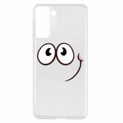 Чехол для Samsung S21+ Red ball smile - PrintSalon