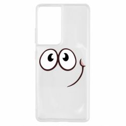 Чехол для Samsung S21 Ultra Red ball smile - PrintSalon