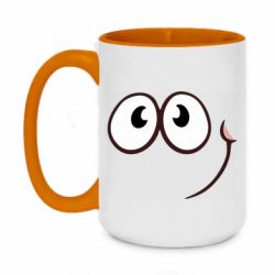 Чашка двухцветная 420ml Red ball smile - PrintSalon