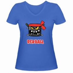 Жіноча футболка з V-подібним вирізом Red ball - PrintSalon