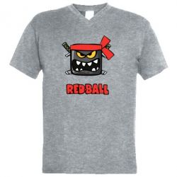 Чоловіча футболка з V-подібним вирізом Red ball - PrintSalon