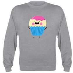 Cвитшот Funny cupcake with smile - PrintSalon