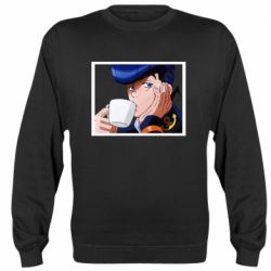 Cвитшот Higashikata Josuke drinking tea - PrintSalon