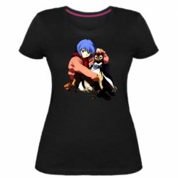 Женская премиум футболка Rei Ayanami and Pen Pen - PrintSalon