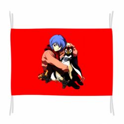 Флаг Rei Ayanami and Pen Pen - PrintSalon