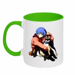 Чашка двухцветная 320ml Rei Ayanami and Pen Pen - PrintSalon