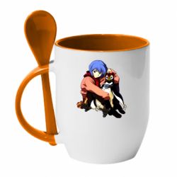 Чашка с ложкой Rei Ayanami and Pen Pen - PrintSalon