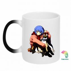 Чашка-хамелеон Rei Ayanami and Pen Pen - PrintSalon