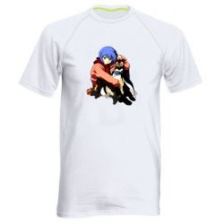 Мужская футболка для спорта Rei Ayanami and Pen Pen - PrintSalon