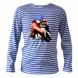 Тельняшка с длинным рукавом Rei Ayanami and Pen Pen - PrintSalon