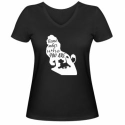 Женская футболка с V-образным вырезом Remember who you are - PrintSalon