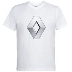 Мужская футболка  с V-образным вырезом Renault Logo - PrintSalon
