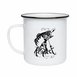 Кружка емальована Respect fish