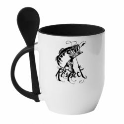 Чашка з ложкою Respect fish - PrintSalon