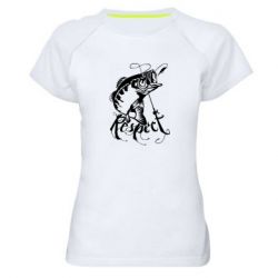 Жіноча футболка для спорту Respect fish - PrintSalon