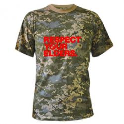 Камуфляжна футболка Respect your elders. - PrintSalon