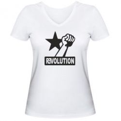 Жіноча футболка з V-подібним вирізом Revolution - PrintSalon