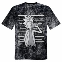 Мужская футболка 3D Rick and a bottle-PrintSalon Мужская футболка 3D Rick and a bottle