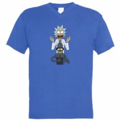 Мужская футболка  с V-образным вырезом Rick and Bender - PrintSalon