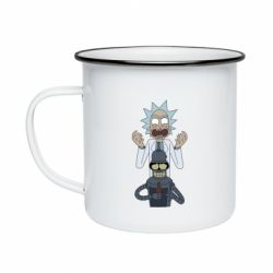 Кружка эмалированная Rick and Bender - PrintSalon