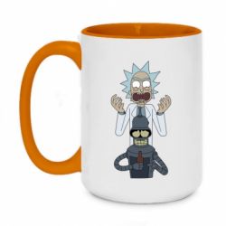 Чашка двухцветная 420ml Rick and Bender - PrintSalon