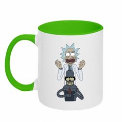 Чашка двухцветная 320ml Rick and Bender - PrintSalon