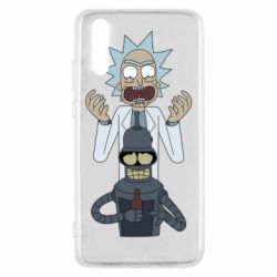 Чехол для Huawei P20 Rick and Bender - PrintSalon