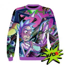Дитячий 3D світшот Rick and Morty cartoon - PrintSalon