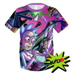 Дитяча 3D футболка Rick and Morty cartoon - PrintSalon